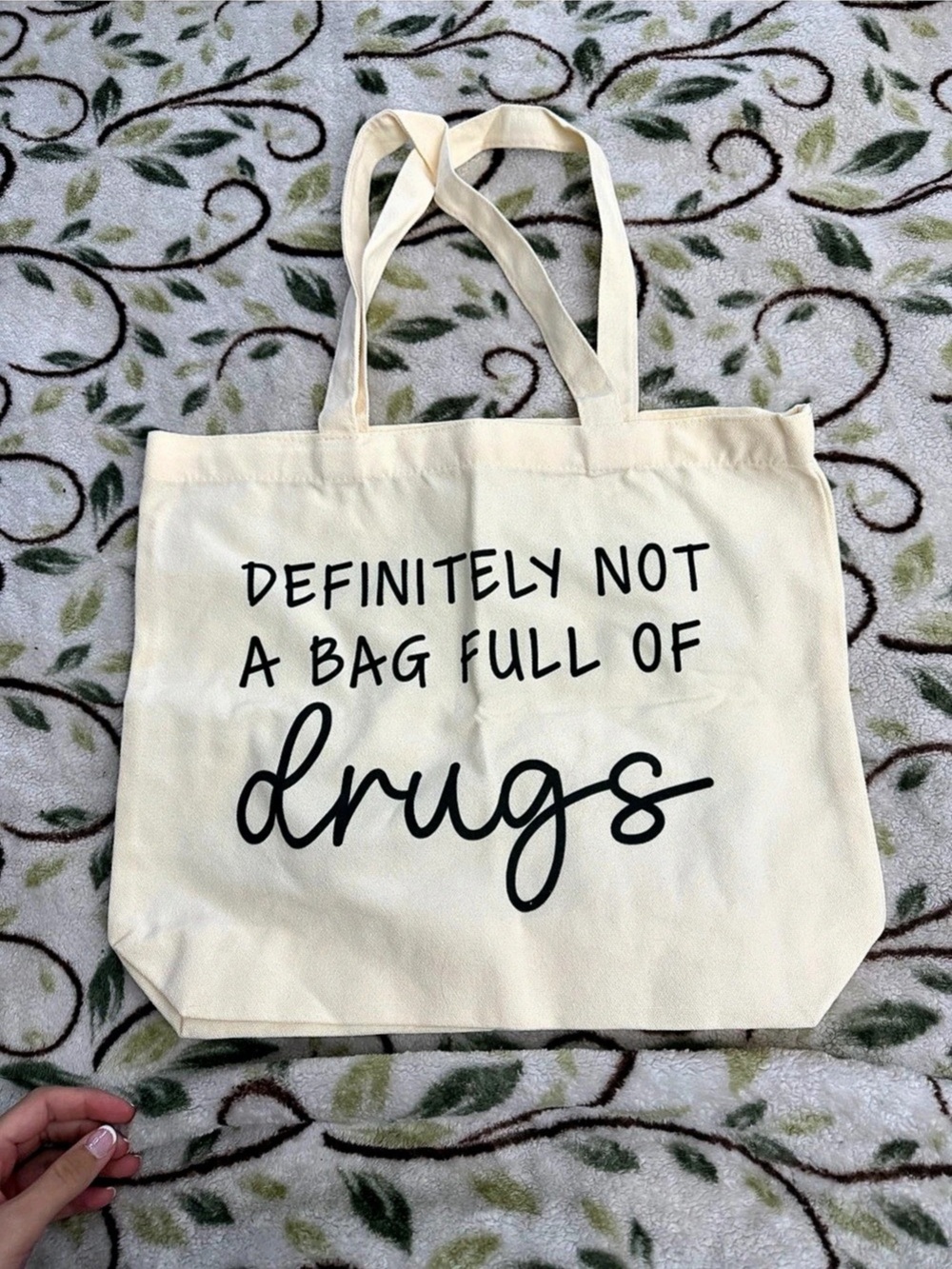 “Definitely Not a Bag Full of Drugs” Recovery Sobriety Canvas Tote Bag